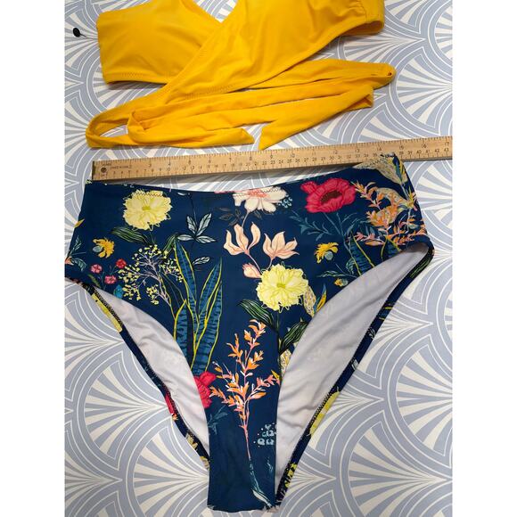 NEW Cupshe wrap up top high waisted bikini sets two piece swimsuit size X-large - Picture 6 of 8